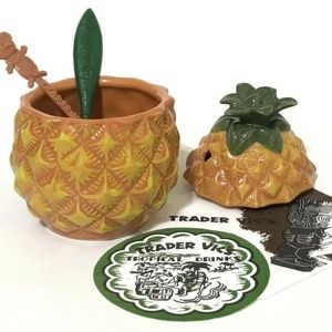 Trader Vics Tiki Mug Pineapple & Accessories NEW